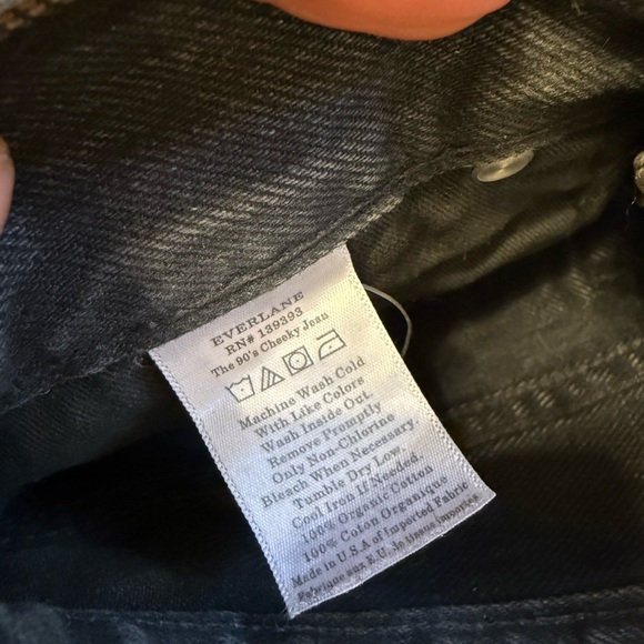Everlane The ’90s Cheeky Jean organic cotton in washed black size 23 - Picture 5 of 5